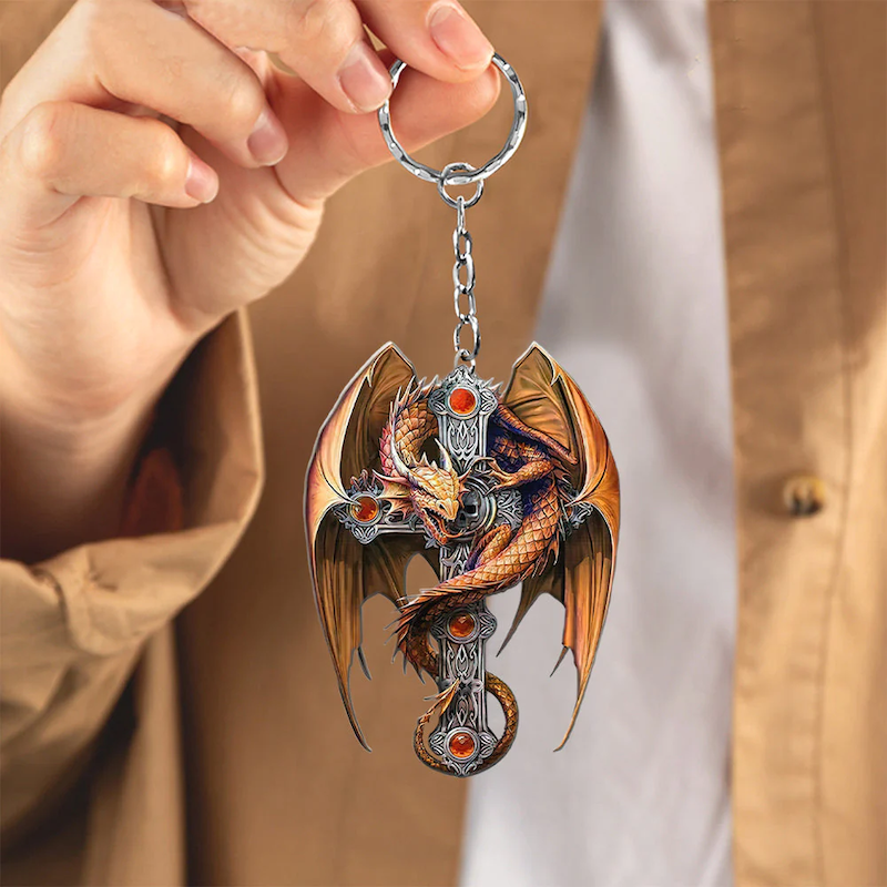 VigorDaily Gift For Dragon Lover Acrylic Keychain DK042
