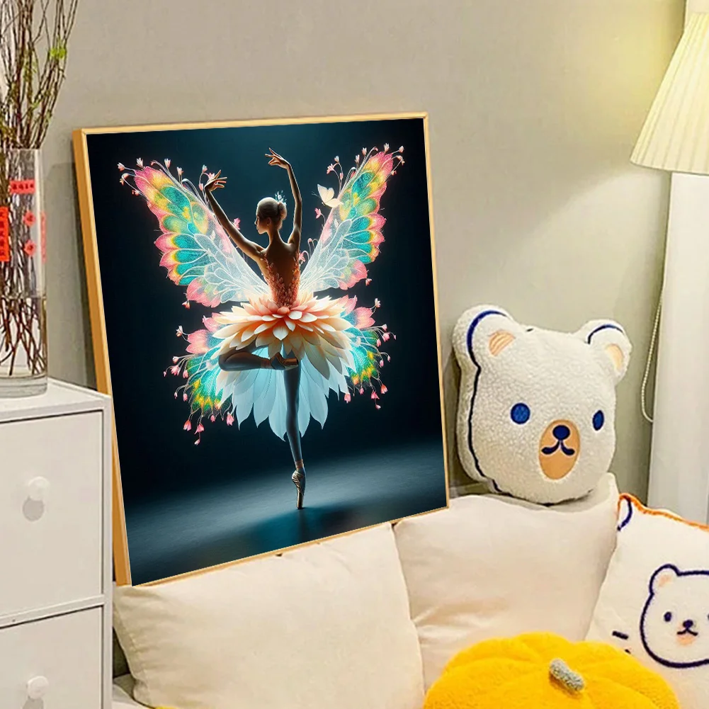 Diamond Painting - Full Round Drill - Butterfly Dancing Beauty(Canvas|40*40cm)