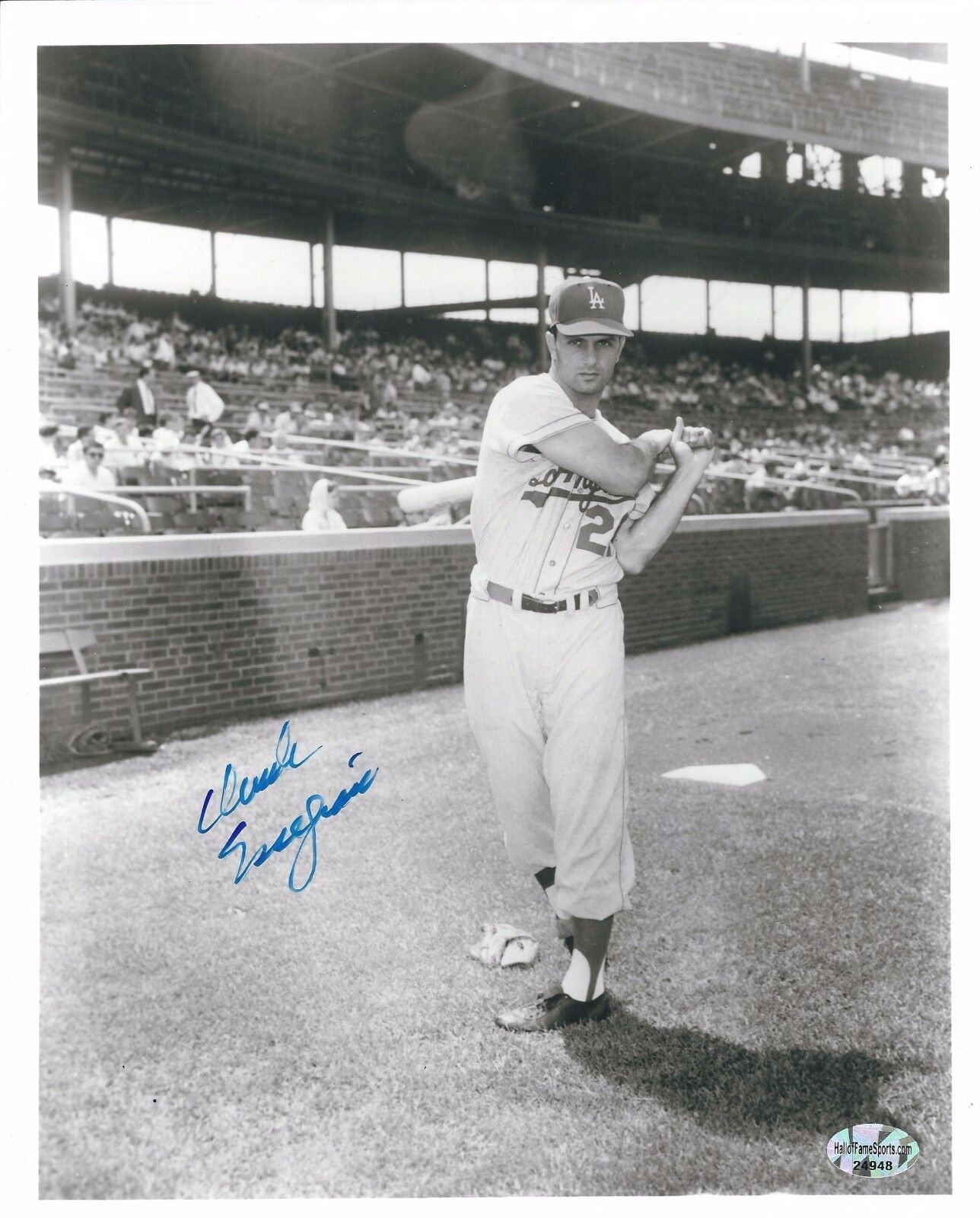 Signed 8x10 CHUCK ESSEGIAN Los Angeles Dodgers Autographed Photo Poster painting - COA