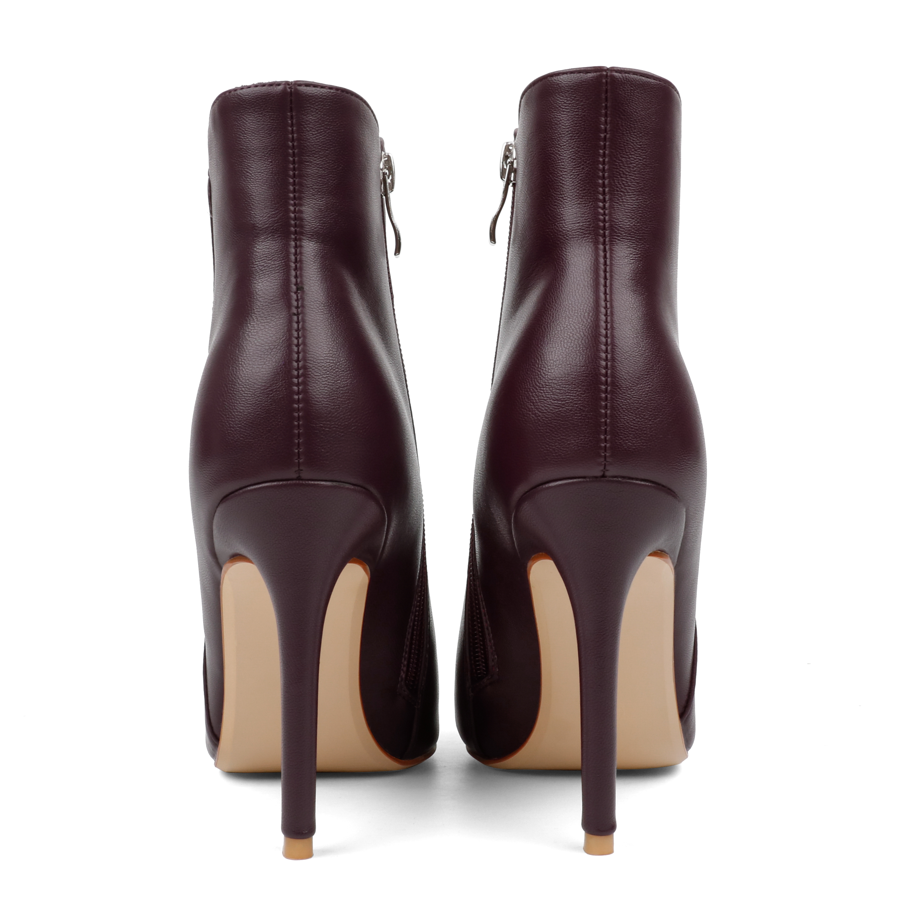 100mm Women's High Heels Pointed Toe Zipper Boots-MERUMOTE