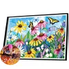 Fleurs Papillon-Perce Ronde Peinture Diamant-60 * 40CM (Grande Taille)