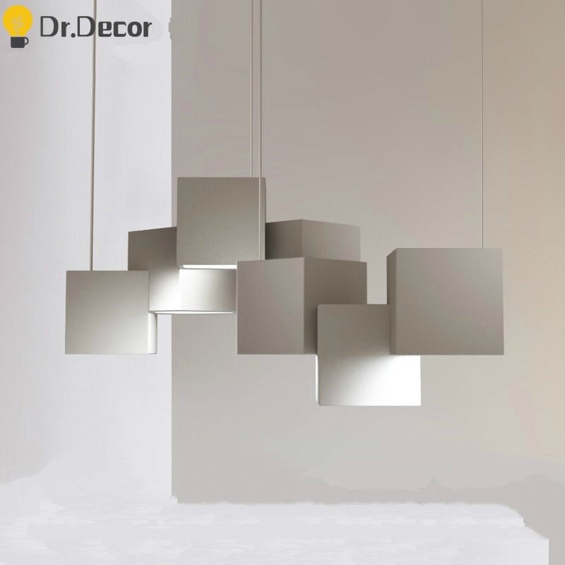Modern Magic Cube Pendant Lights Lighting Living Room Hotel Hall Hanging Lamps Bar LED Pendant Lamp Home Decor Light Fixtures