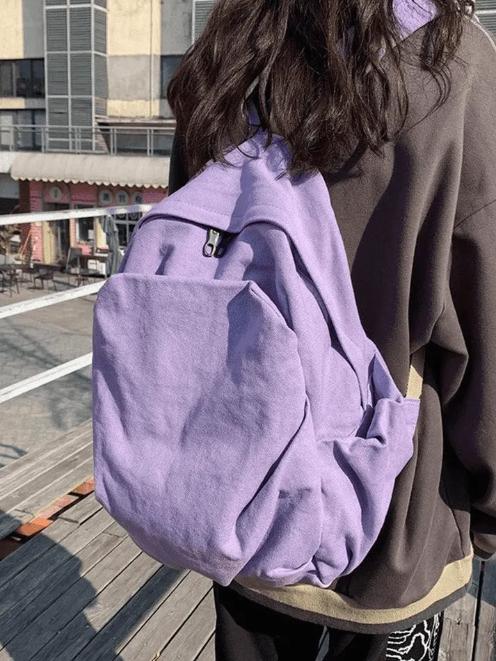 Brownm Vintage Wash College School Backpack