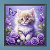 Lila Katze - runder Bohrer Diamantmalerei - 40*40cm