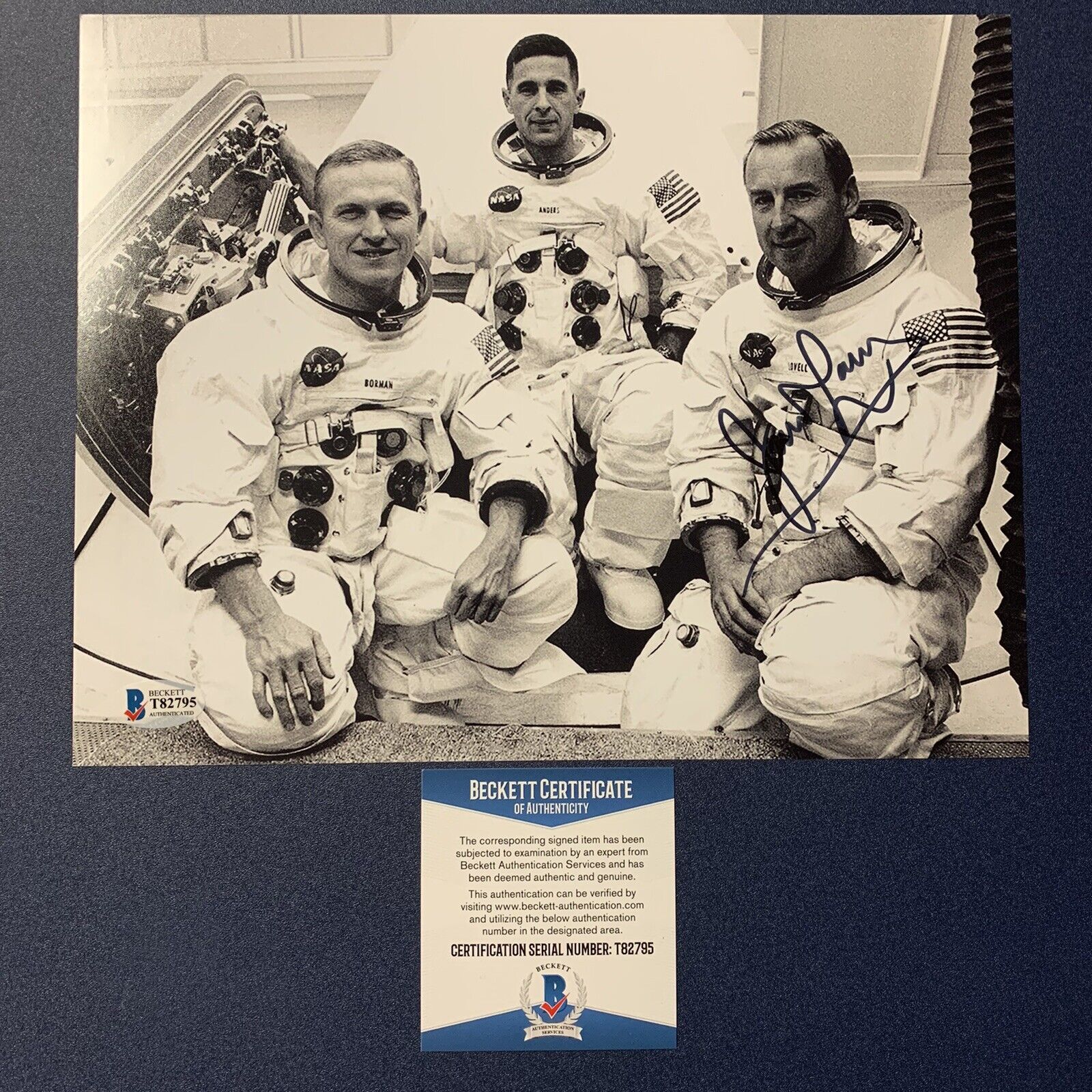 JAMES LOVELL HAND SIGNED 8x10 Photo Poster painting NASA APOLLO 13 MISSION AUTOGRAPHED BAS COA