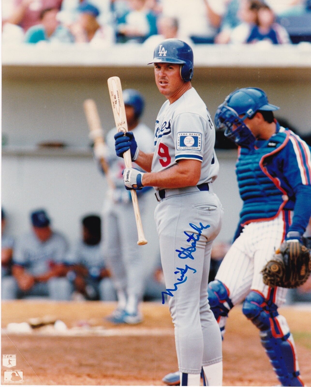 MICKEY HATCHER LOS ANGELES DODGERS ACTION SIGNED 8x10