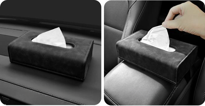 Fur does not block the view of car special tissue box and paper bag