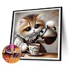 (4-Pack)Cats And Coffee-Full Round Diamond Painting 30*30CM