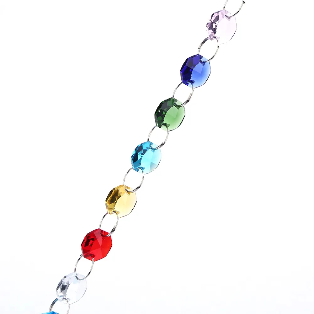 Hanging Crystal Ball Rainbow Prism Light Catcher Wind Chimes Decor (Yellow)