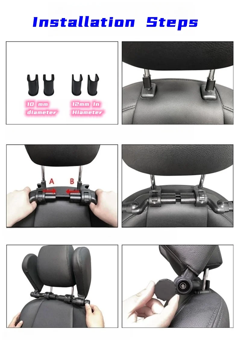 Car front and rear side sleeping pillows