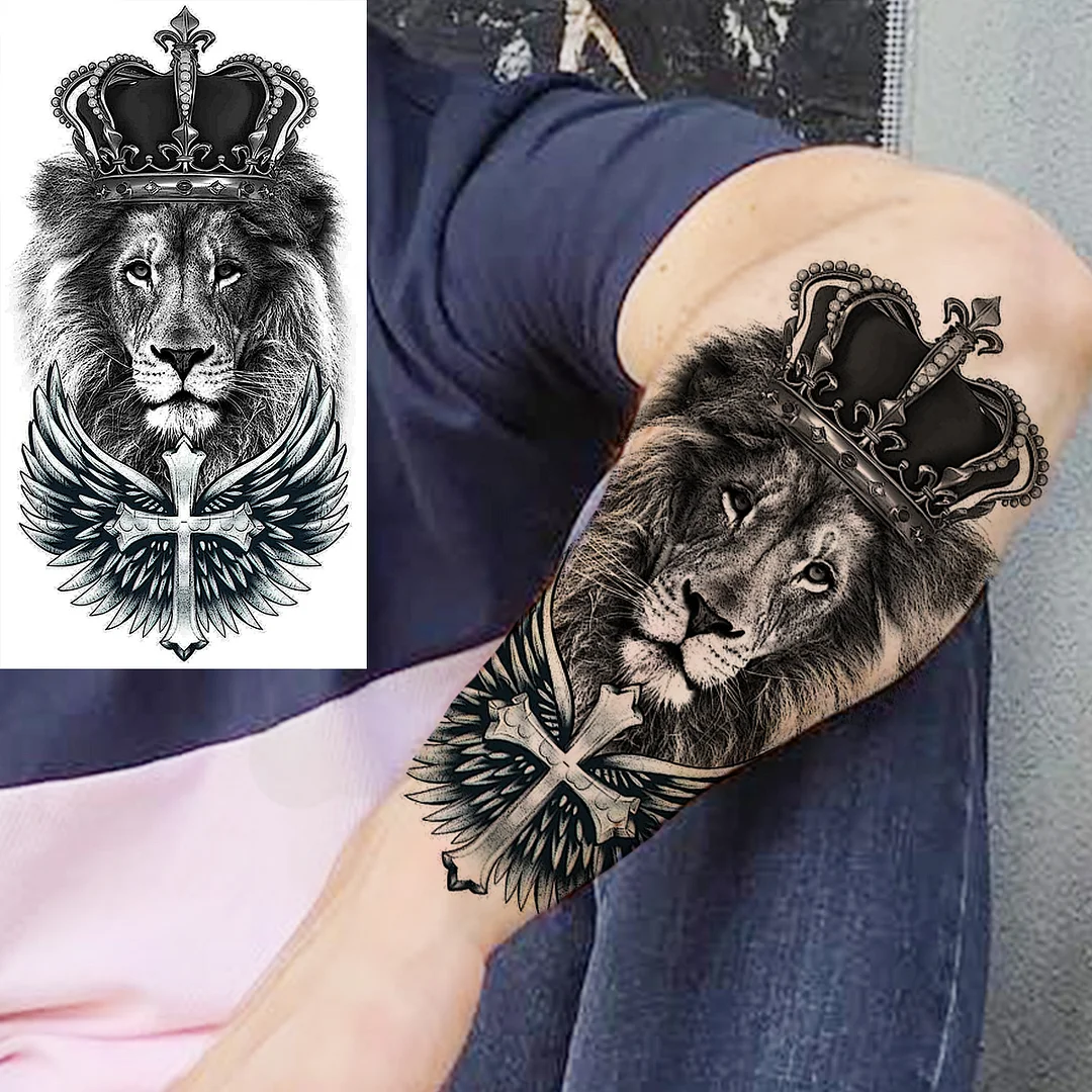 Sdrawing Rose Flower Temporary Tattoos For Women Adults Realistic Vampire Wolf Scary Snake Crown Fake Tattoo Sticker Arm Tatoos