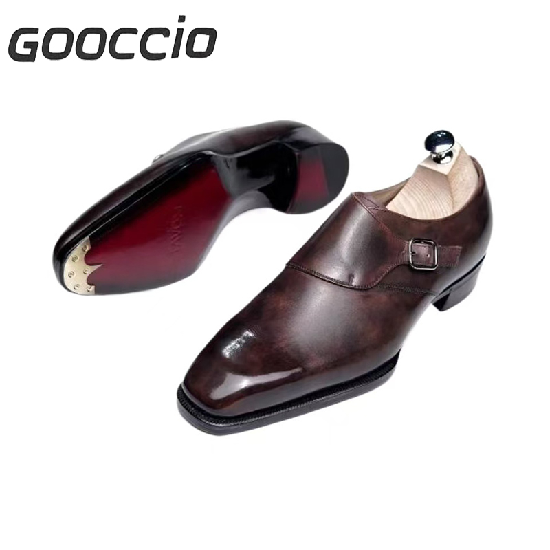 TV007 Calf-Skin Monk Shoes For Men  GOOCCIO   