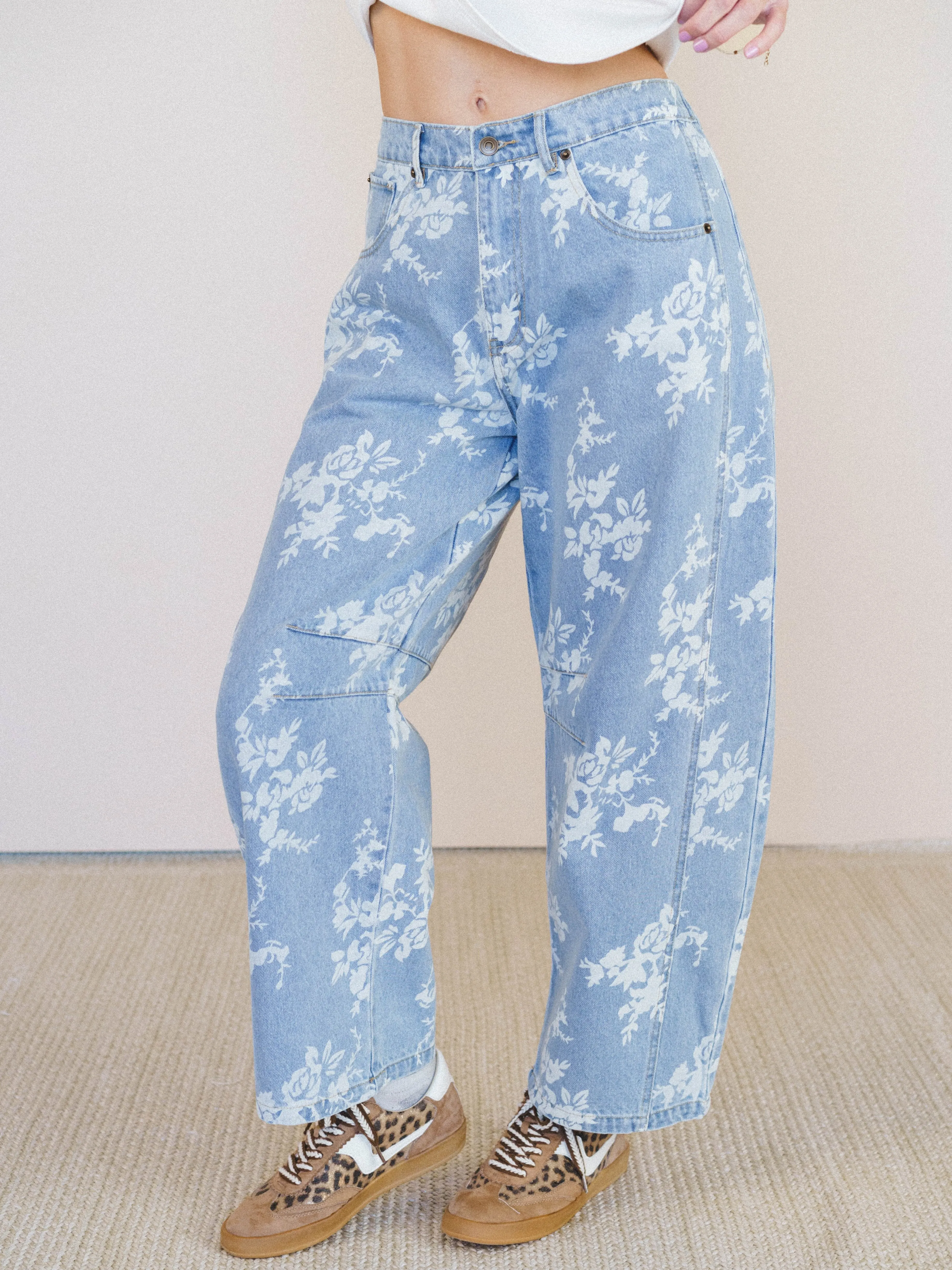 Opal Meadow Barrel Jeans - Denim