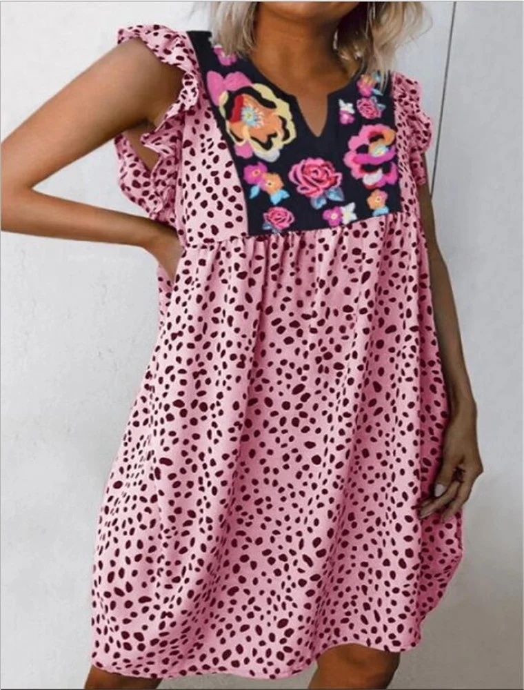 Leopard Print Shirt Loose Ladies Dress | EGEMISS