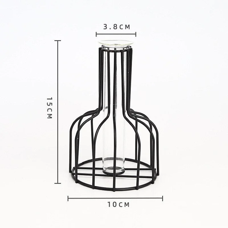 New Style Retro Iron Line Flowers Vase Home Party Decoration Metal Plant Holder Modern Solid Nordic Styles Iron Vase Home Decor