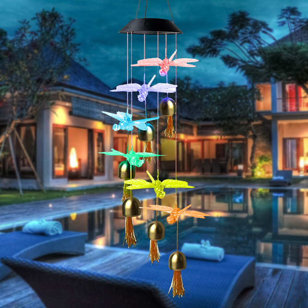 

Color Changing Solar Dragonfly-Wine Chimes Light, 501 Original