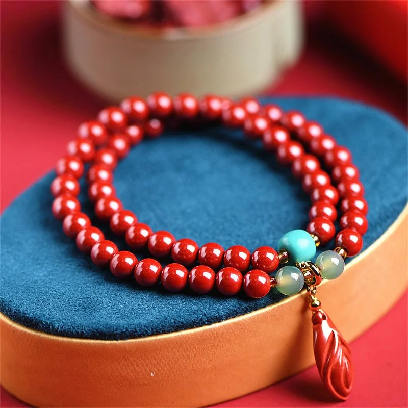 Tibetan Cinnabar Prosperity Charm Bracelet