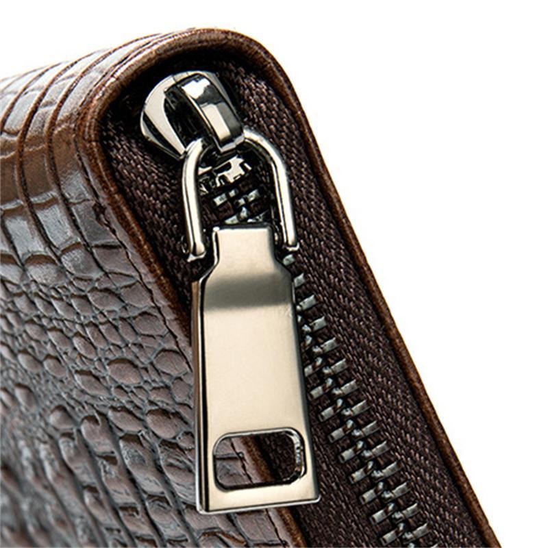Trendy Leather Crocodile Embossed Design Business Casual Wallet
