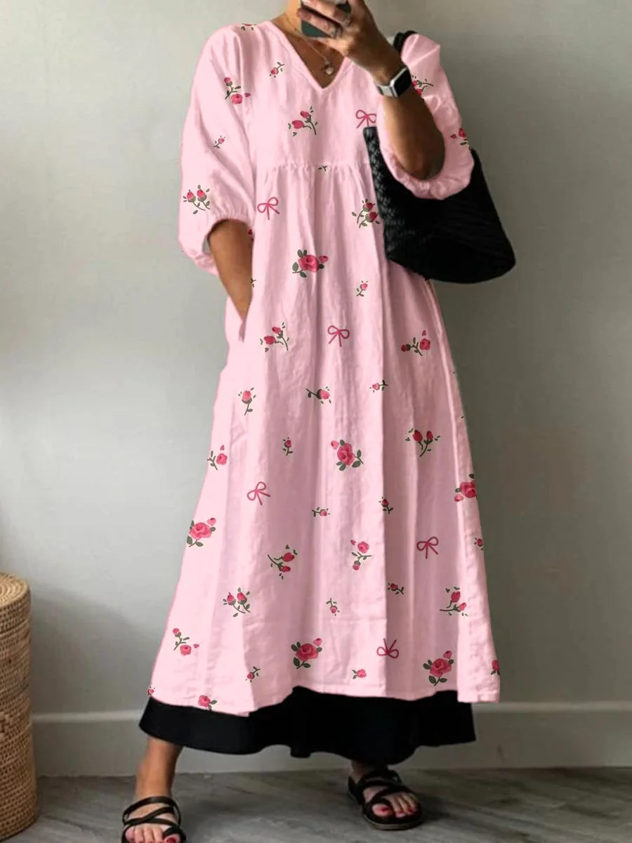 Women's Resort Style Patterned Cotton Dress