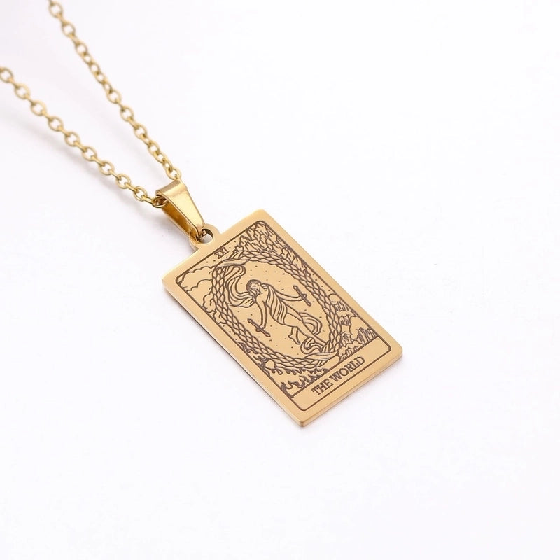 Minimalist Human Tarot 304 Stainless Steel Plating Pendant Necklace