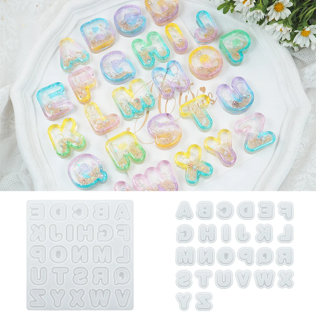 Quicksand English Letters Mirror Silicone Mold