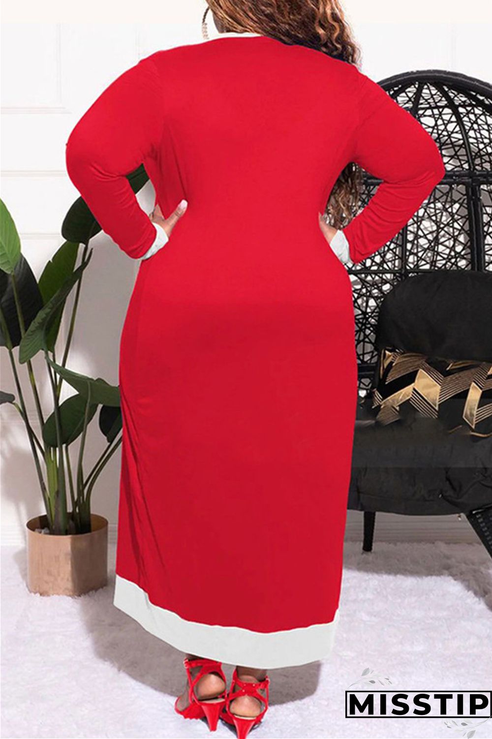 Blue Fashion Casual Solid Patchwork O Neck Plus Size Two Pieces