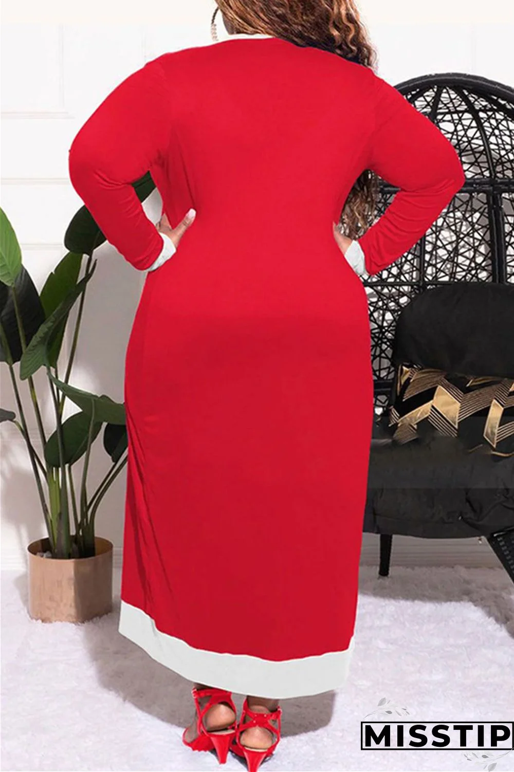 Blue Fashion Casual Solid Patchwork O Neck Plus Size Two Pieces