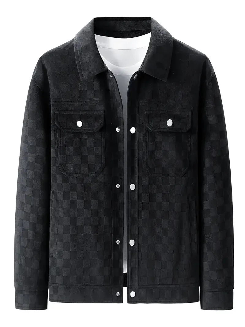 Men's Suede Checkerboard Jacket &ndash; Lined Smart-Casual Layer &ndash; view 2