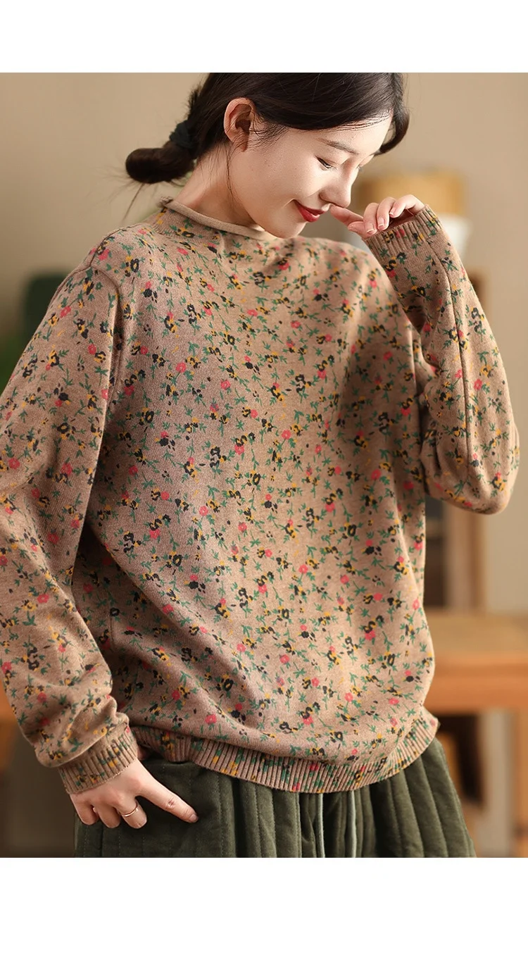 Chicfifth Sweater Women Winter Long Sleeve High Quality Autumn Vintage Top Knitted Cardigan