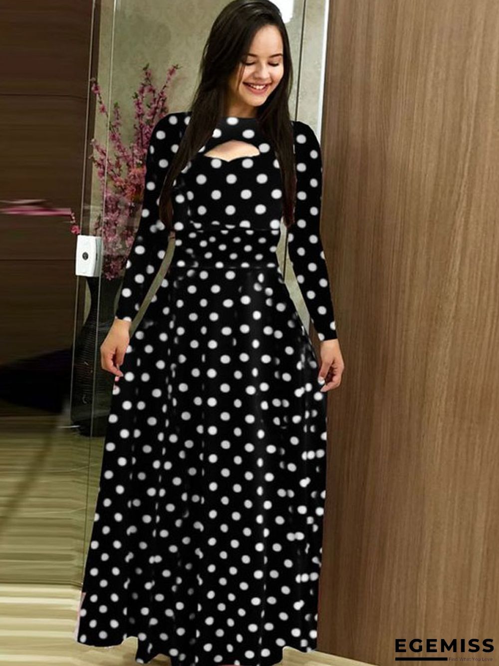 Color Blocking Flower Hip Wrap Dress Short Sleeved Dress Black Dresses | EGEMISS