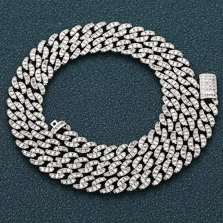 6MM Mini Cuban Chain 1 Row Iced Out Link Jewelry-VESSFUL