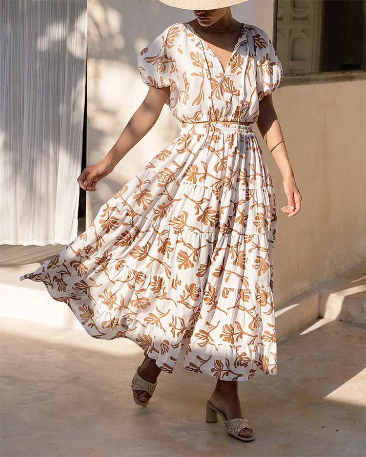 Casual Printed Long Skirt Set