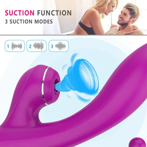pornhint Pornhint Rechargeable Rabbit Vibrator Nipple Sucking Massager Clitoris G-Spot Dildo Adult