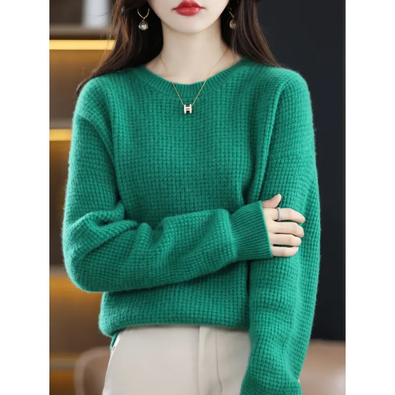 Uveng Uveng Round-Neck Cashmere Sweater Women's Woolen Woolen Woolen Sweater In Autumn And Winter 2024