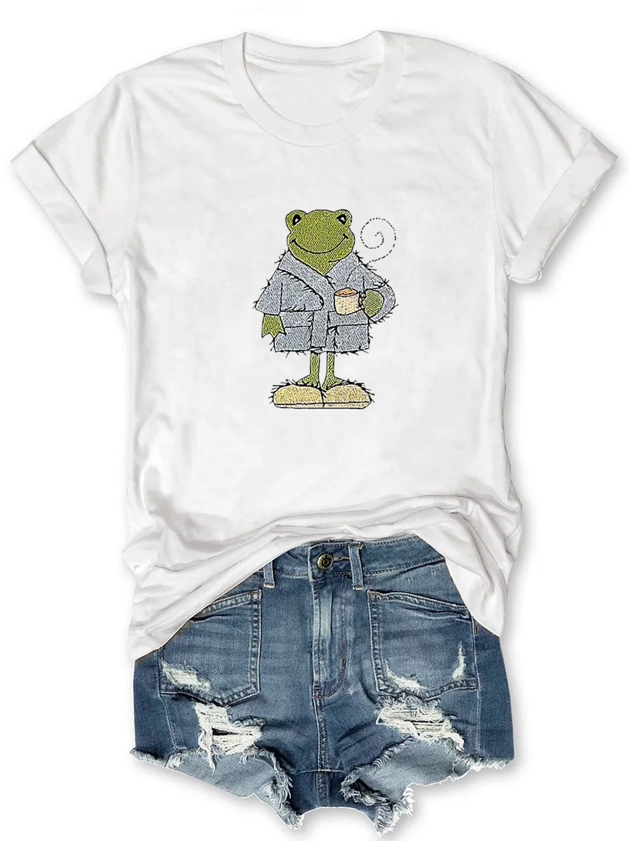 Eagerlys Embroidered Frog T-Shirt Eagerlys