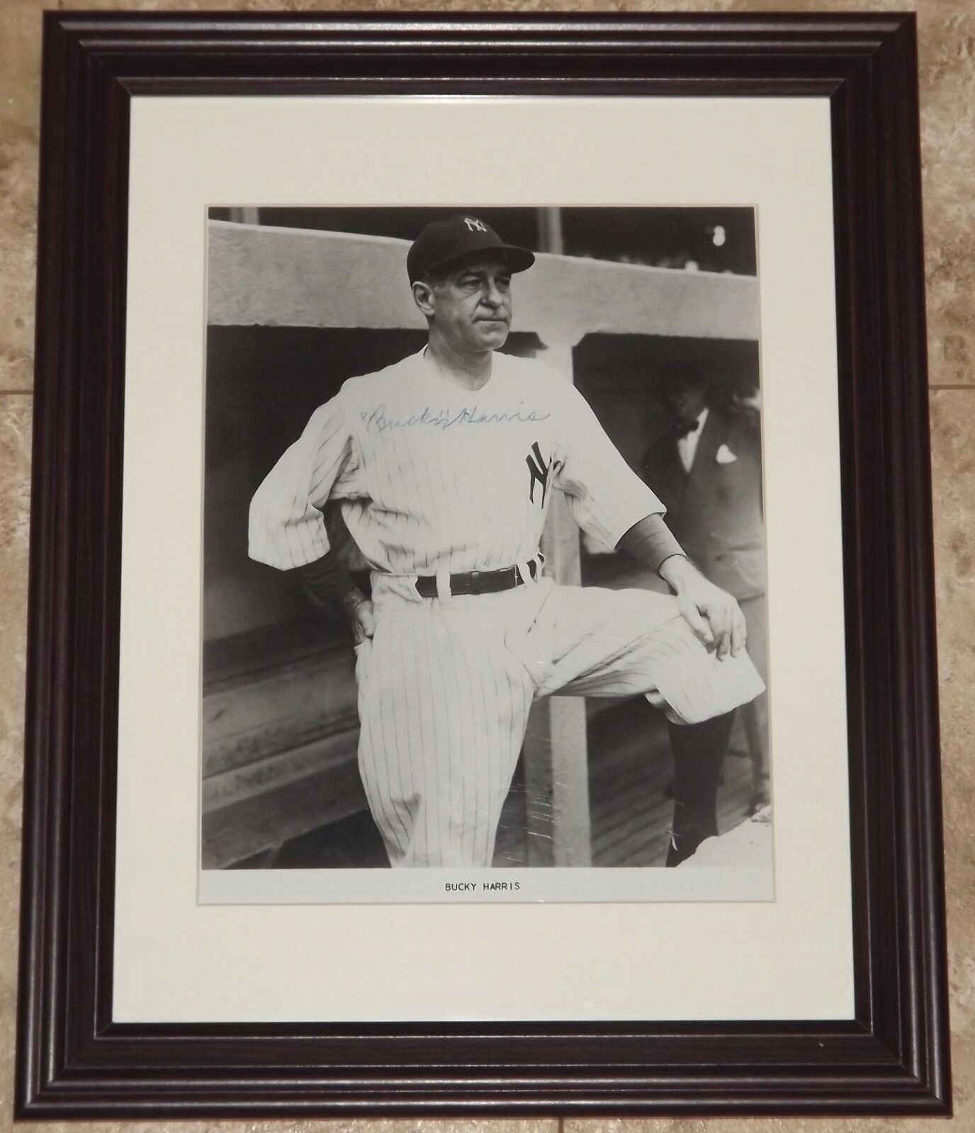 VERY RARE! Bucky Harris Signed Autographed Framed Baseball Photo Poster painting JSA AH LOA!