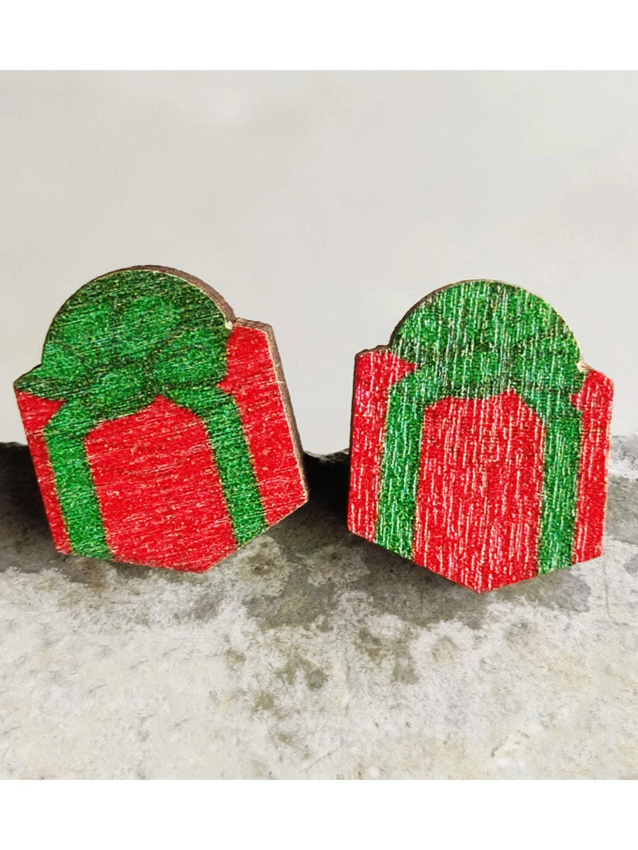 Christmas Gift Wooden Earrings