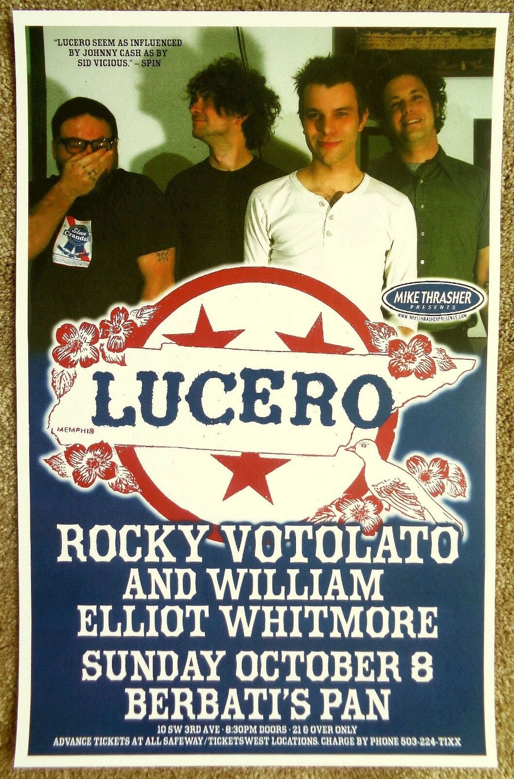 LUCERO 2006 Gig POSTER Portland Oregon Concert Ben Nichols