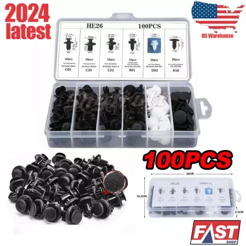 Dronehint Parts Accessories Car Bumper Trim Panel Fender Engine Push Pin Rivet Clips 100Pc (For: GMC) Parts
