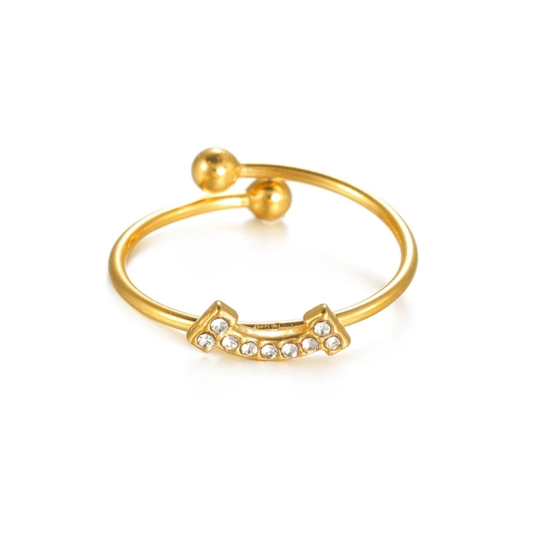 Elegant Minimalist Streetwear Moon 304 Stainless Steel 18K Gold Plated Open Rings