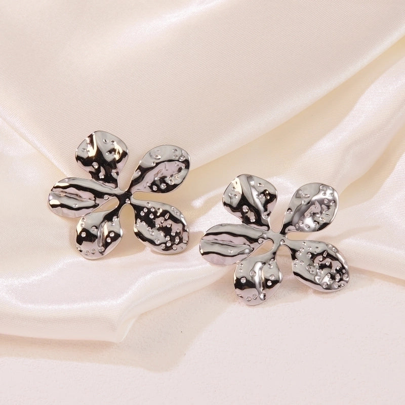 1 Pair Exaggerated Sweet Cool Style Flower Plating 304 Stainless Steel Imitation Gold  Ear Studs