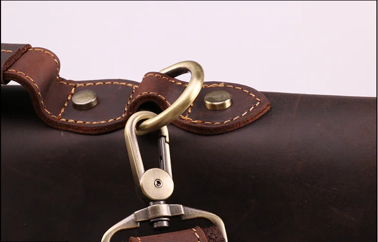 Rustic distressed leather crossbody bag , slim leather computer laptop bag for men , brown leather shoulder messenger bag