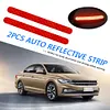 2Pcs Car Reflective Stickers Warning Anti-collision Reflective Strips (Red)