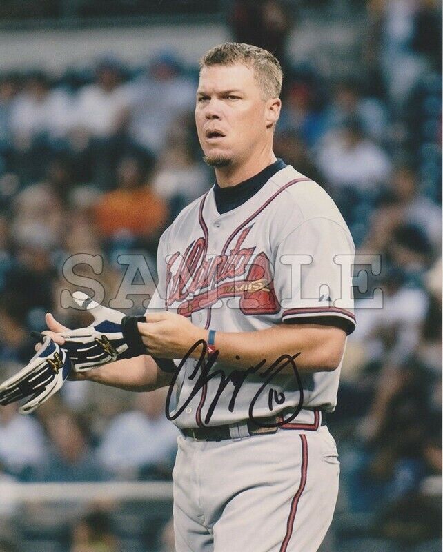 Chipper Jones Signed 8x10 Photo Poster painting RP -  Shipping!! Braves