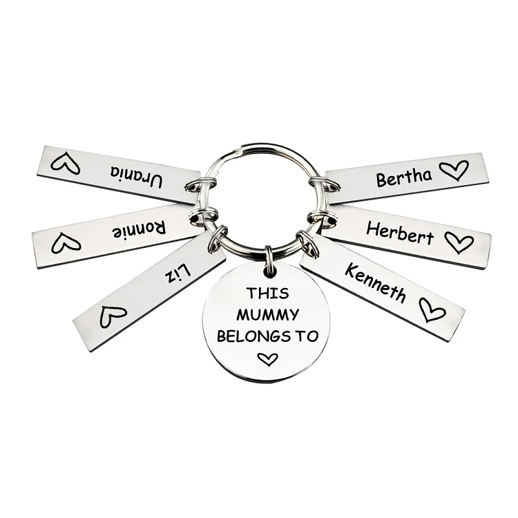 6 Names Personalized Charm Keychain This Mummy Belongs To Engrave Special Gift For Mother