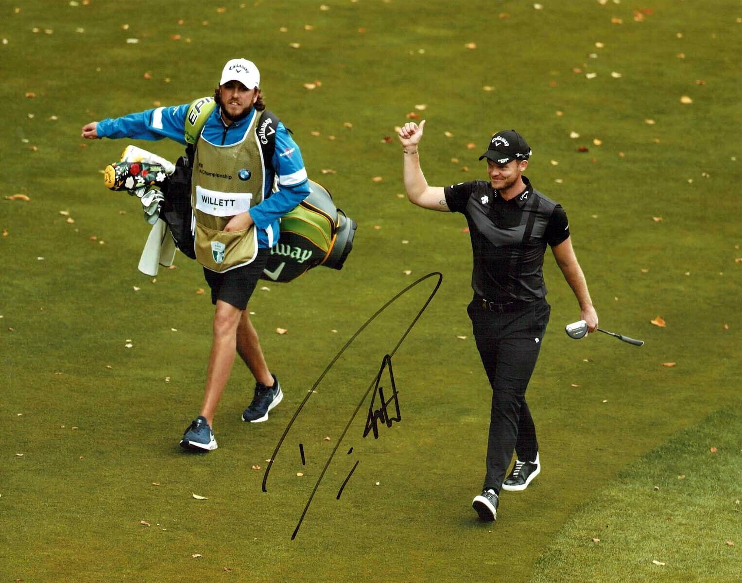 Danny WILLETT BMW 2019 Wentworth SIGNED Autograph 14X11 Golf Photo Poster painting 6 AFTAL COA