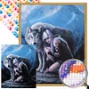 Diamond Painting-DIY Round Partial AB Dill Wolf Girl(45x35cm)