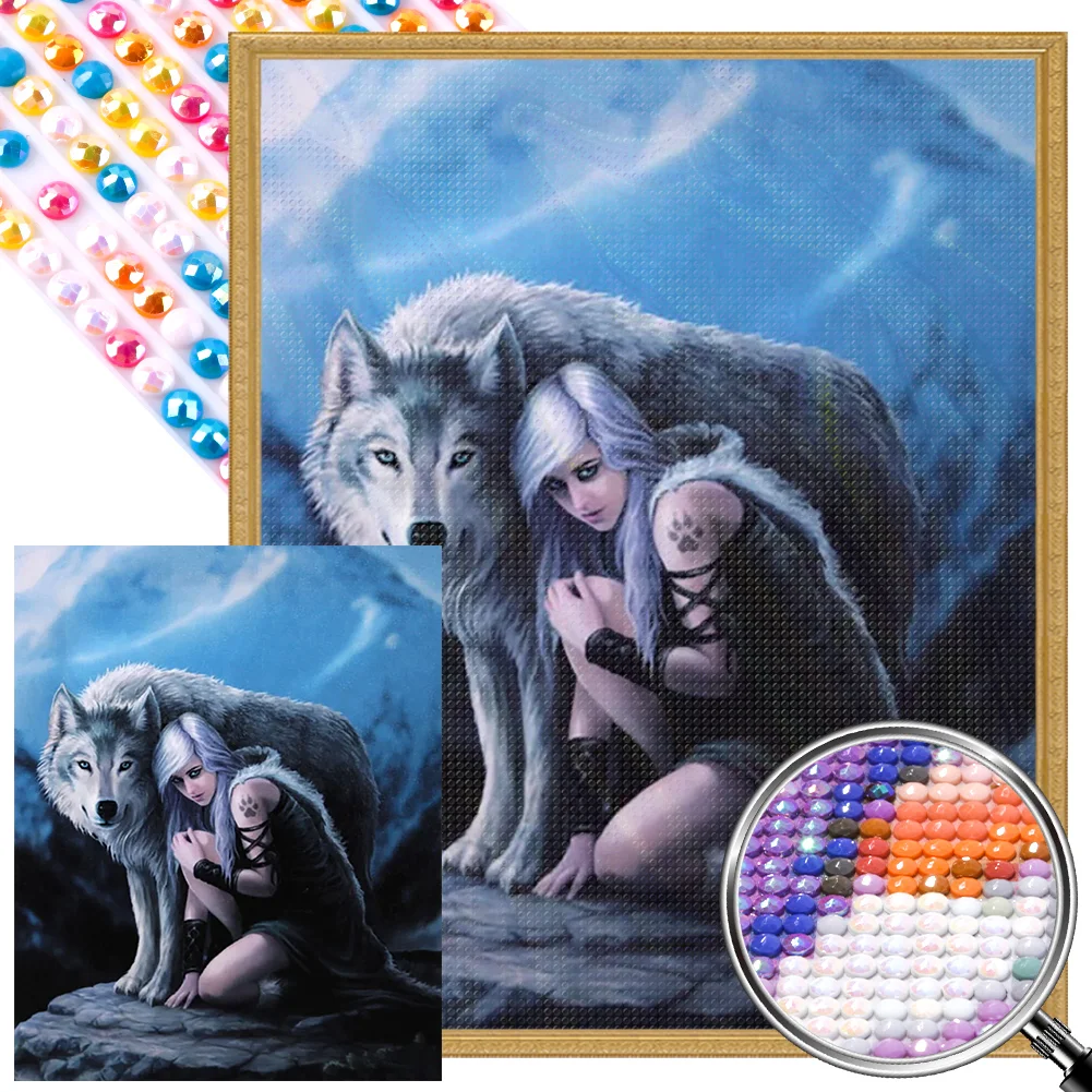 Full Round Partial AB Diamond Painting - Wolf Beauty(Canvas|35*45cm)