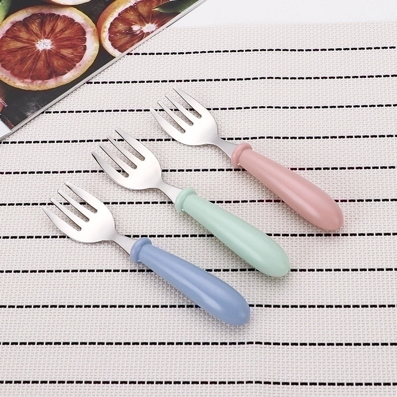 Cute Solid Color Stainless Steel Tableware
