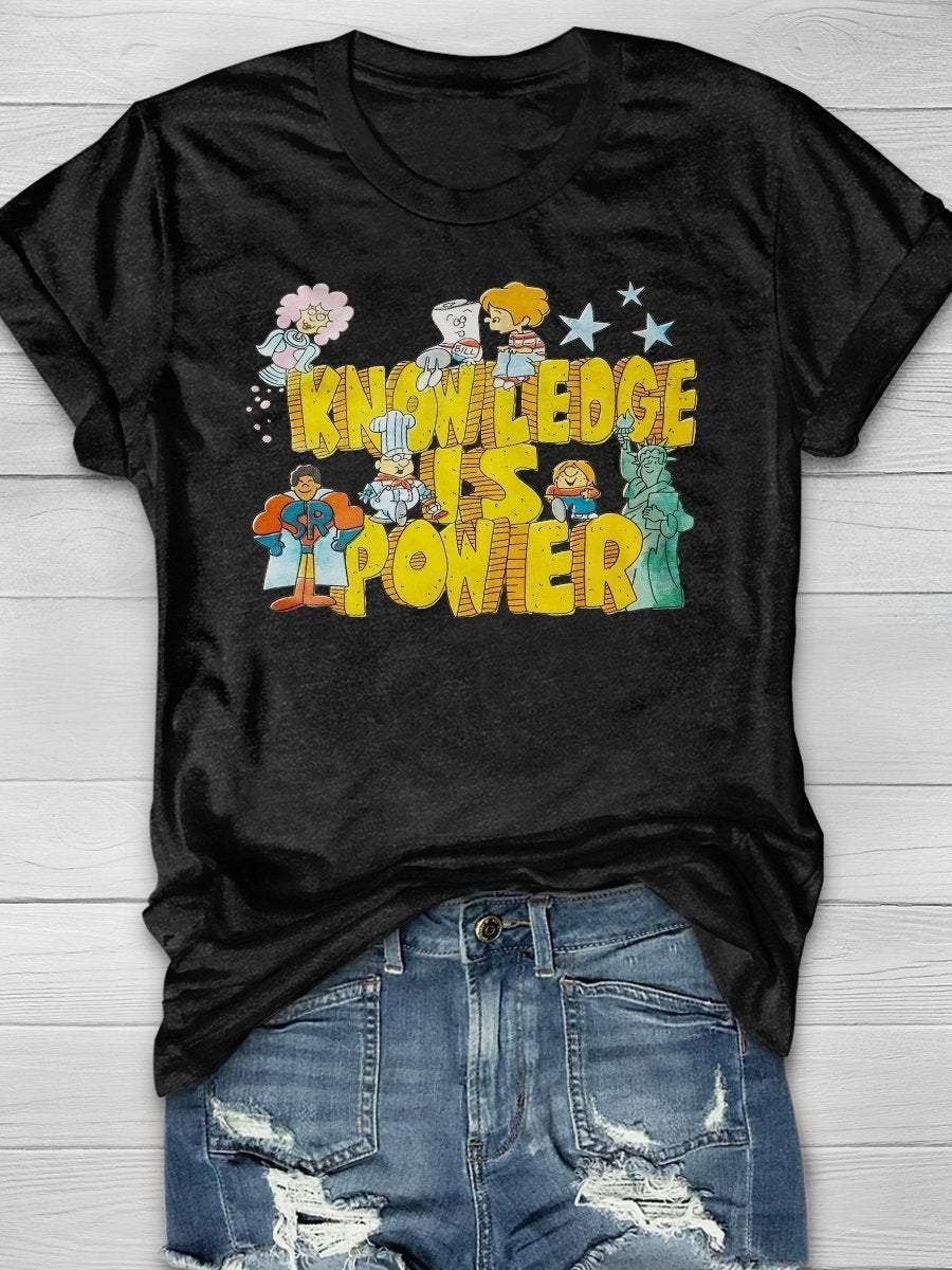 Knowledge Is Power Print Short Sleeve T-shirt